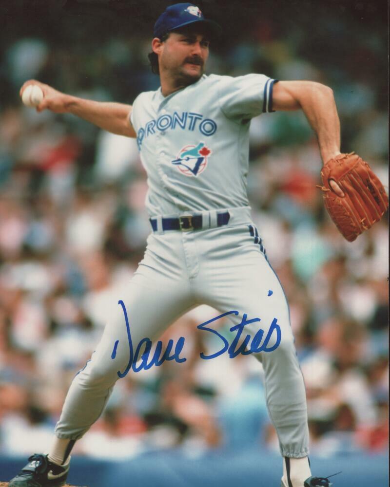 DAVE STIEB TORONTO BLUE JAYS ACTION SIGNED AUTOGRAPHED 8X10 PHOTO W/ COA