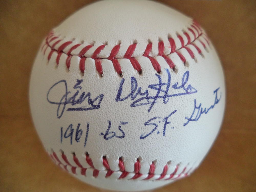 JIM DUFFALO 1961-65 SF GIANTS SIGNED AUTOGRAPHED M.L. BASEBALL BECKETT E33194