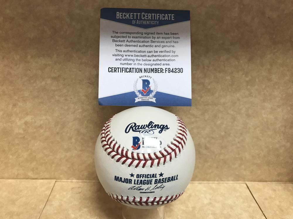 JUSTIN SMOAK TORONTO BLUE JAYS SIGNED M.L. BASEBALL BECKETT F94230
