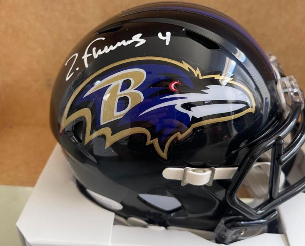 ZAY FLOWERS BALTIMORE RAVENS SIGNED AUTO MINI HELMET JSA 