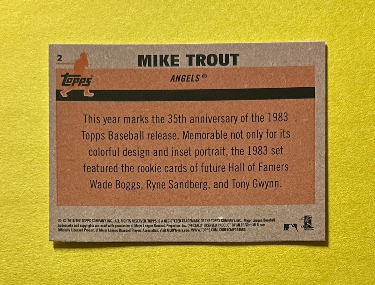 2018 TOPPS '83 SILVER PACK CHROME MIKE TROUT #2 ANGELS