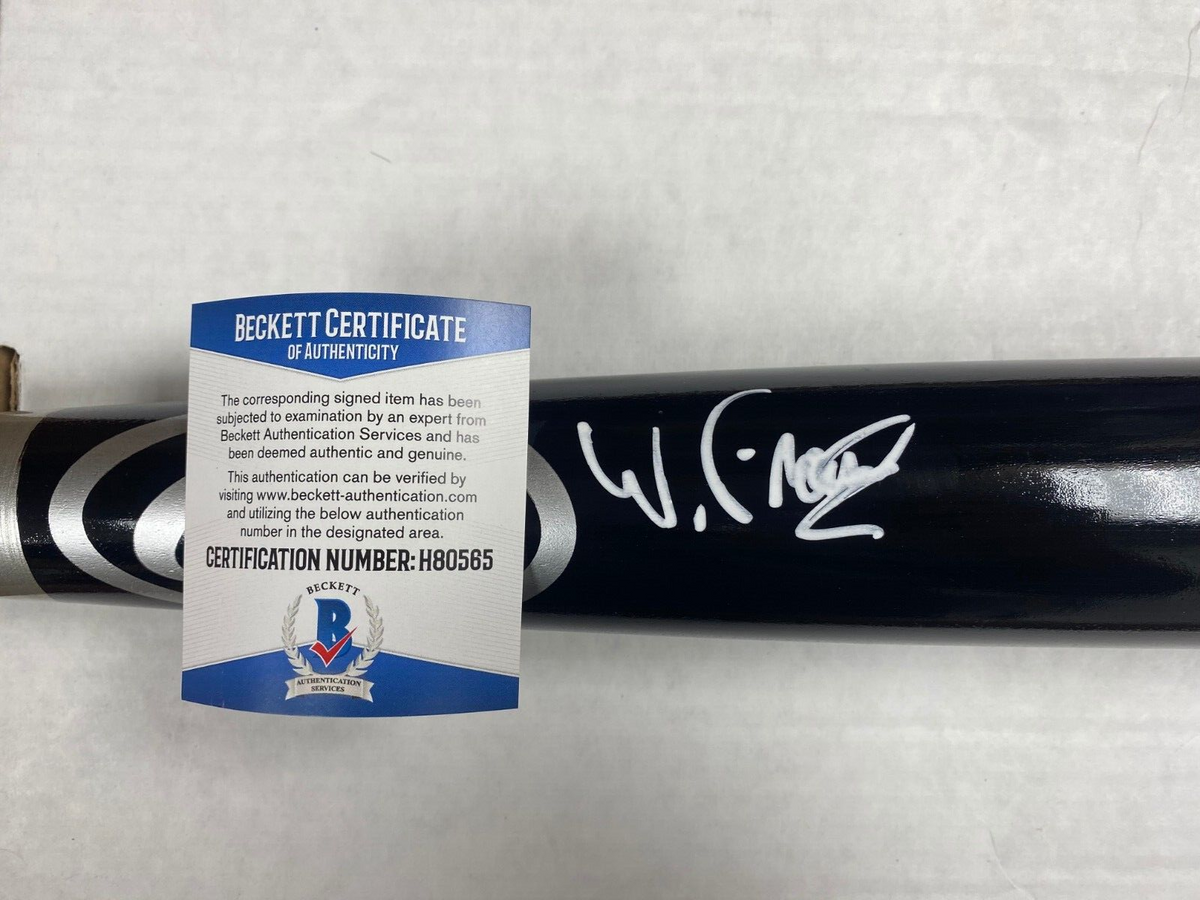 WANDER FRANCO TB RAYS SIGNED AUTOGRAPHED RAWLINGS ENGRAVED BLACK BAT BECKETT