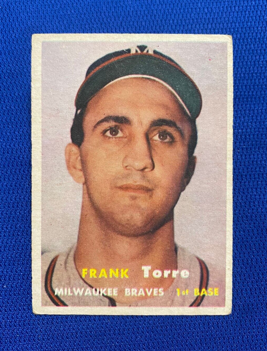 1957 TOPPS FRANK TORRE MILWAUKEE BRAVES #37 CARD VINTAGE SET-BREAK