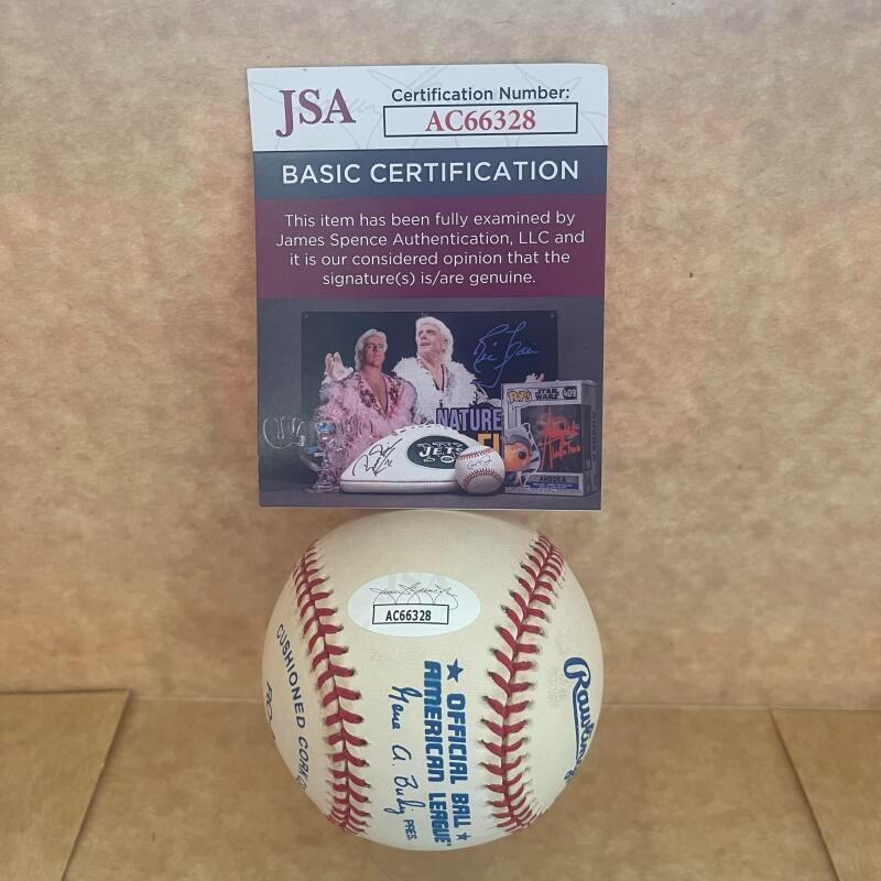STALLARD/FOYTACK/FISHER MARIS  SIGNED VINTAGE A.L. BASEBALL   JSA AC66328