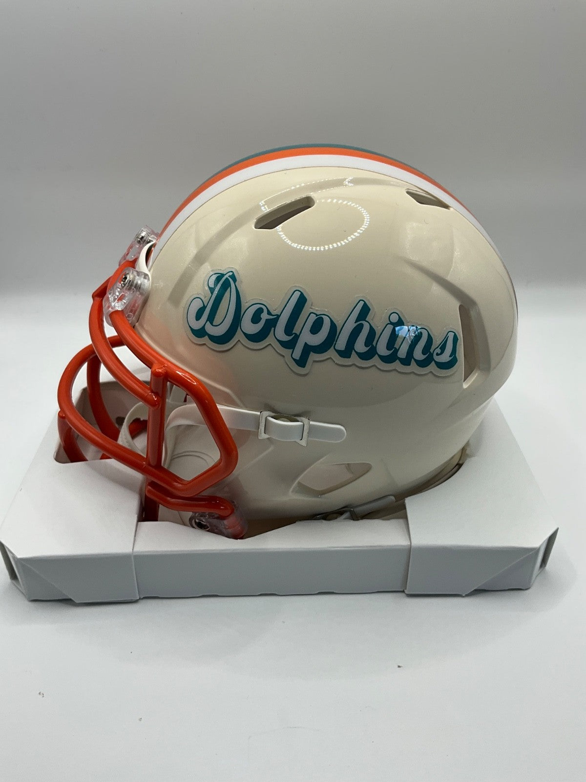 WES WELKER MIAMI DOLPHINS SIGNED RETRO SPEED MINI HELMET JSA
