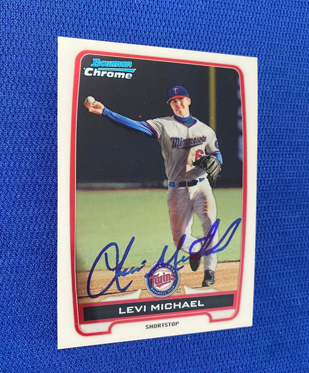 2012 BOWMAN CHROME LEVI MICHAEL MINNESOTA TWINS SIGNED AUTO #BCP85 CARD #W/COA