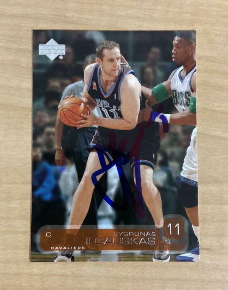 ZYDRUNAS ILGAUSKAS CLEVELAND CAVALIERS SIGNED 02-03 UPPER DECK CARD #19 W/COA