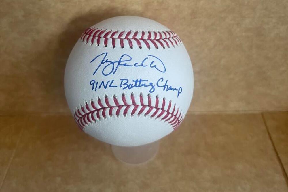 TERRY PENDLETON 91 NL BATTING CHAMP SIGNED AUTOGRAPHED M.L. BASEBALL JSA VV20843