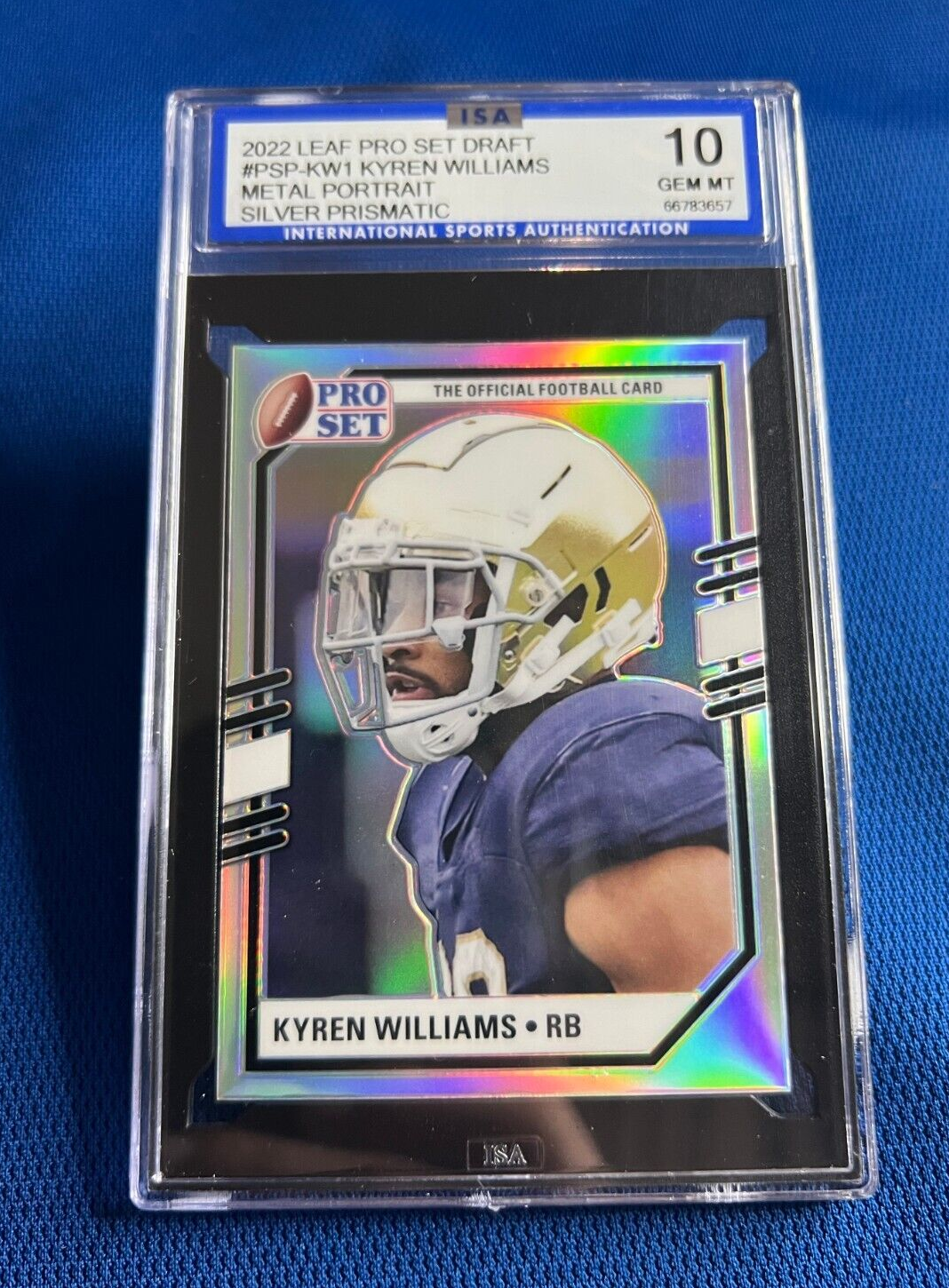 2022 LEAF PRO SET DRAFT KYREN WILLIAMS METAL PORTAIT SILVER PRISMATIC ISA 10 GEM