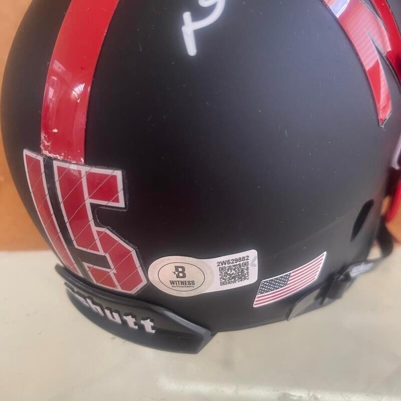 NDAMUKONG SUH SIGNED NEB RASKA  BLACK SPEED MINI HELMET BECKETT AUTHENTIC
