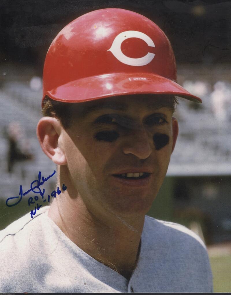 TOMMY HELMS REDS ROY 1866 SIGNED AUTOGRAPHED 8X10 PHOTO W/ COA