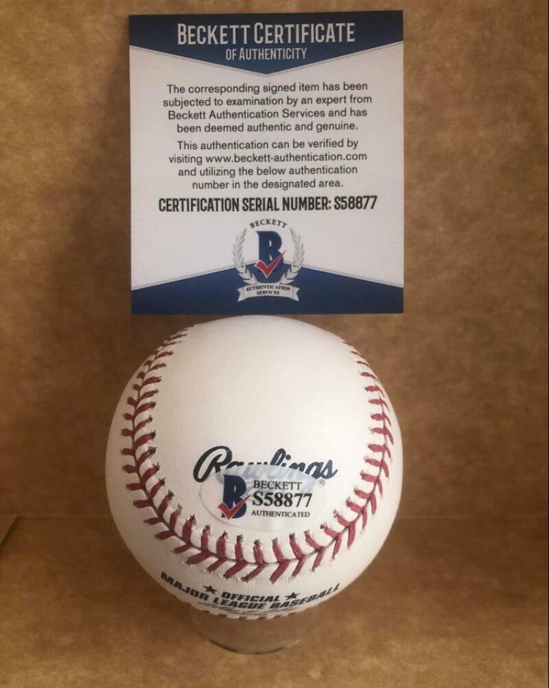 STARLIN CASTRO WASHINGTON NATIONALS SIGNED AUTOGRAPHED BASEBALL BECKETT S58877