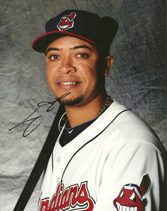 JUAN DIAZ CLEVELAND INDIANS SIGNED AUTOGRAPHED 8x10 PHOTO W/COA STUDIO
