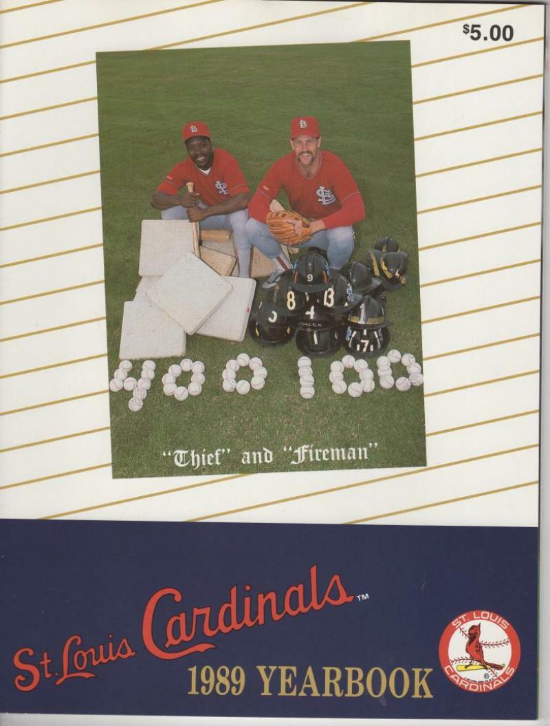 1989 ST. LOUIS CARDINALS YEARBOOK WORRELL VINCE COLEMAN GREAT CONDITION