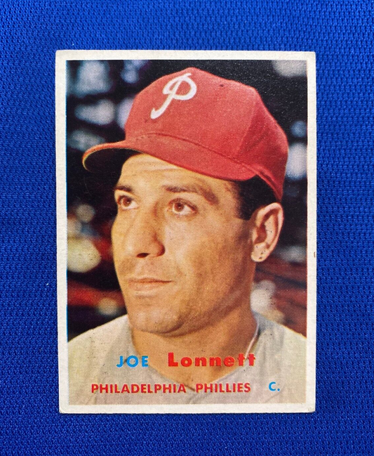 1957 TOPPS JOE LONNETT PHILADELPHIA PHILLIES #241 CARD VINTAGE SET-BREAK