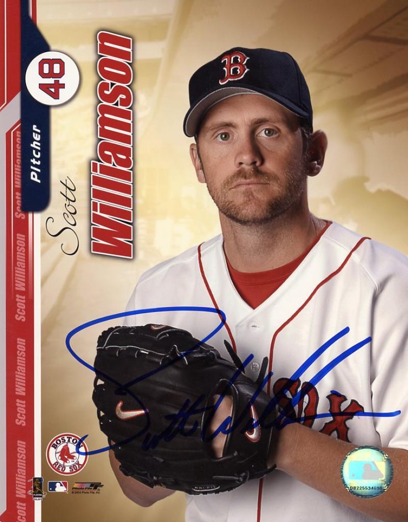 SCOTT WILLIAMSON BOSTON RED SOX SIGNED 8X10 PHOTO W/COA