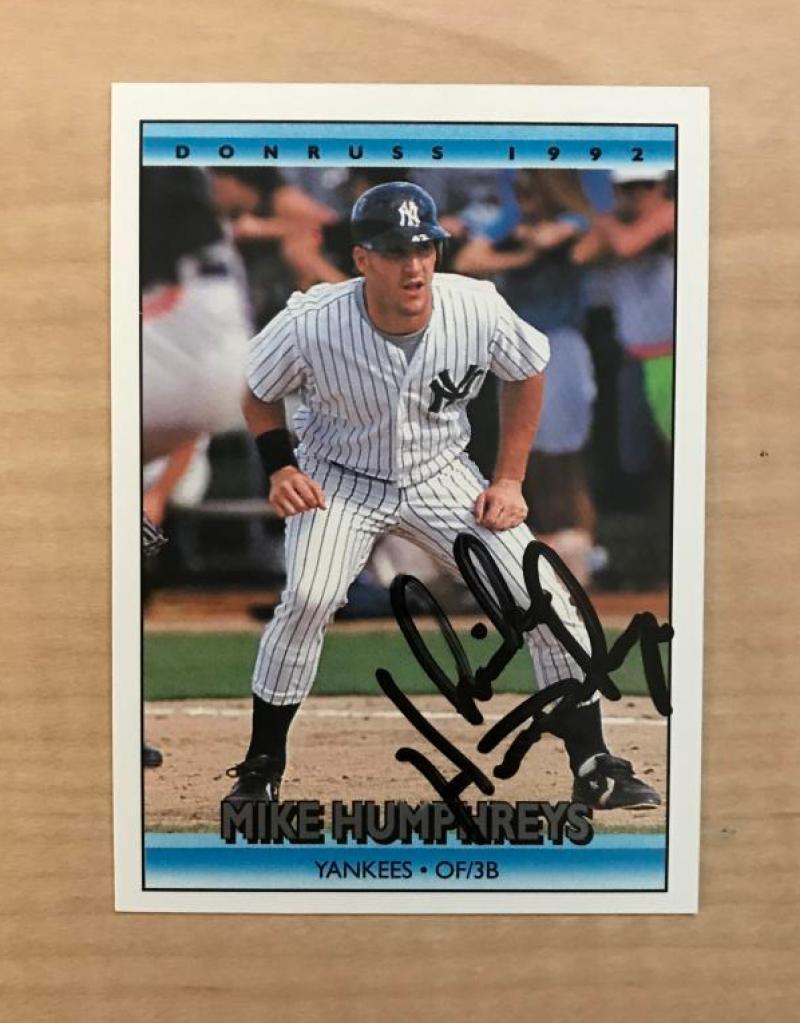 MIKE HUMPHREYS NEW YORK YANKEES SIGNED AUTOGRAPHED 1992 DONRUSS CARD #769 W/COA