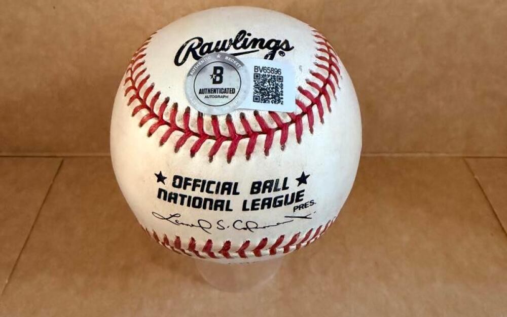 CHUCK TANNER PITTSBURGH PIRATES SIGNED AUTO N.L. BASEBALL BECKETT AUTH