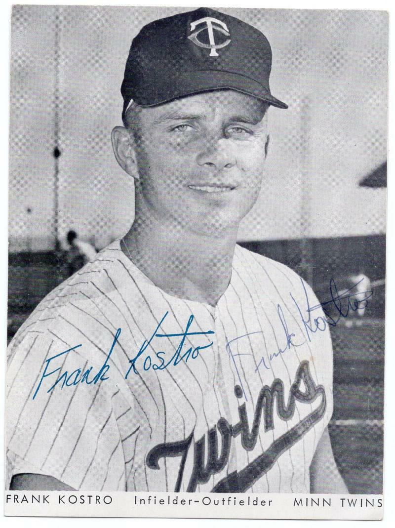 FRANK KOSTRO MINNESOTA TWINS SIGNED 3X4 PHOTO  W/ COA