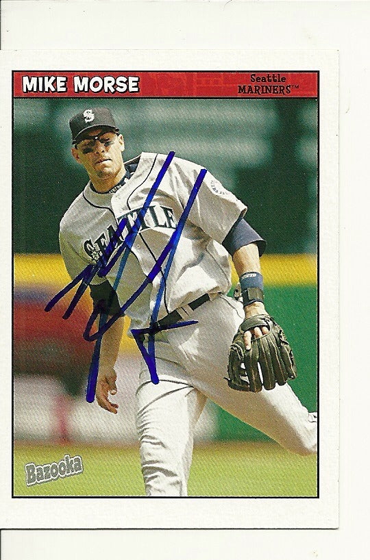 MIKE MORSE SEATTLE MARINERS SIGNED AUTO 2006 BAZOOKA CARD #147 W/COA