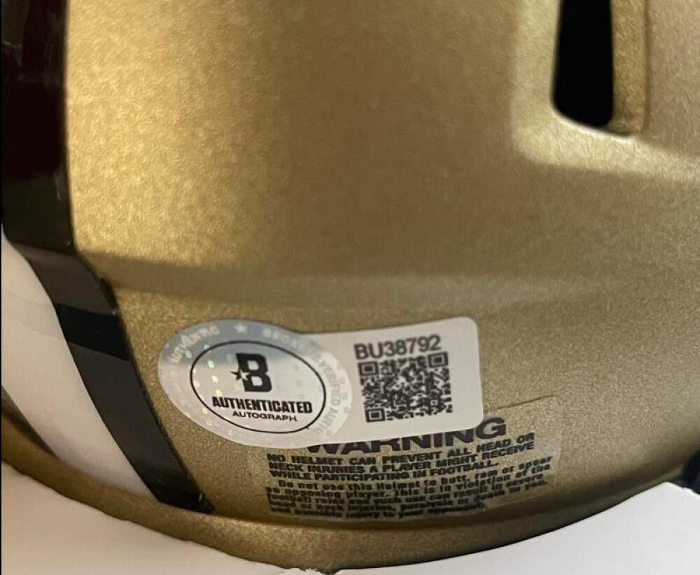 MIKE ALSTOTT PURDUE SIGNED AUTOGRAPHED MINI HELMET BECKETT AUTHENTICATED