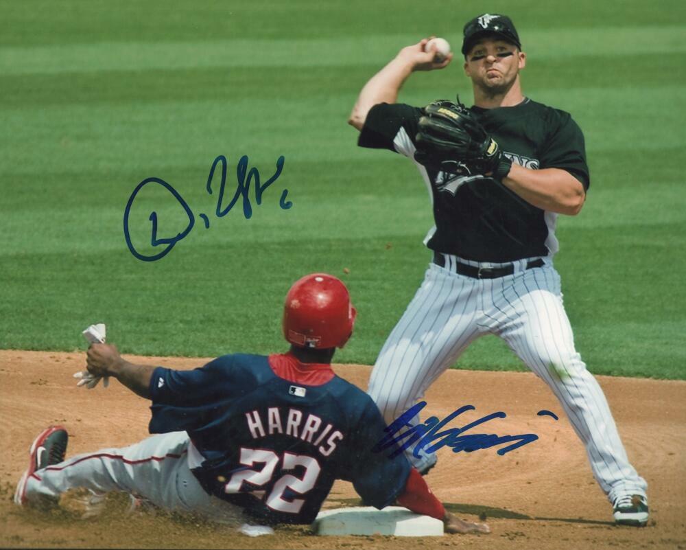 DAN UGGLA/WILLIE HARRIS DP MARLINS SIGNED AUTOGRAPHED 8X10 PHOTO W/ COA
