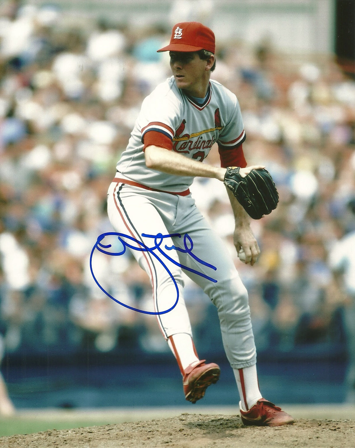 JOHN TUDOR ST. LOUIS CARDINALS SIGNED AUTO 8x10 PHOTO W/COA ACTION