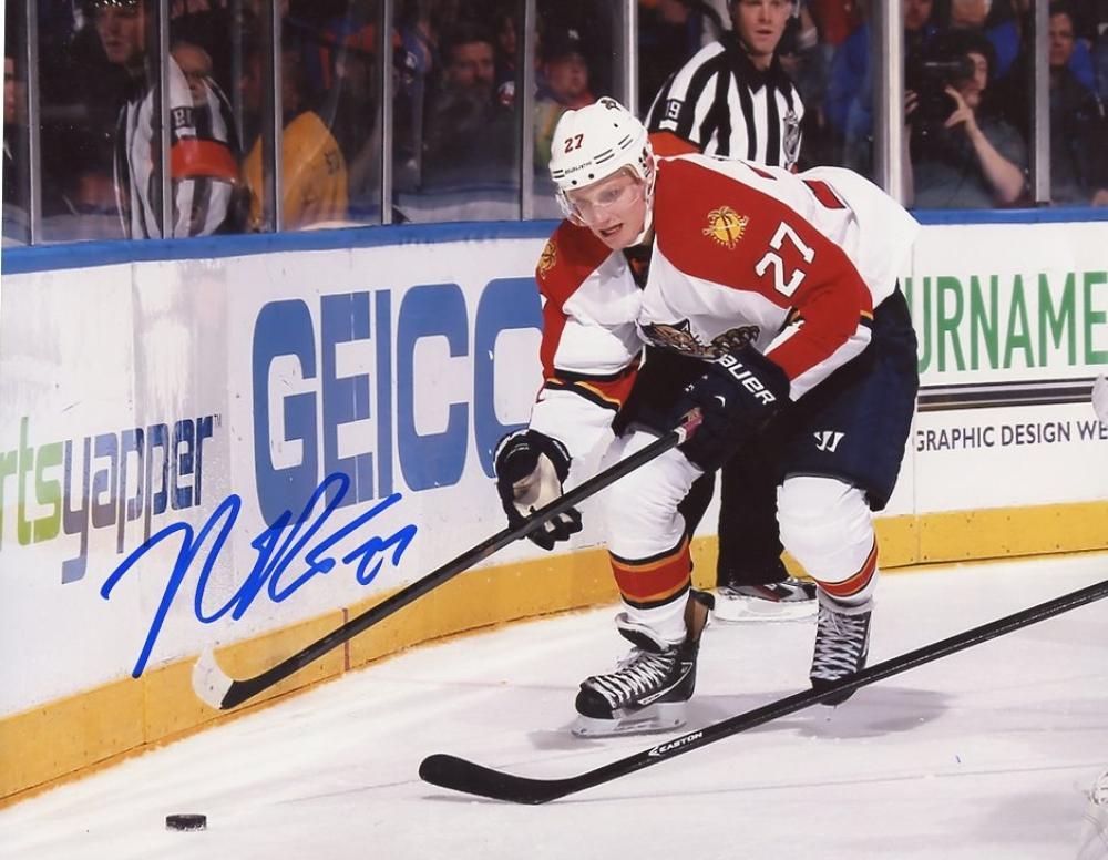 NICK BJUGSTAD HORIZONTAL FLORIDA PANTHERS SIGNED AUTOGRAPHED 8X10 PHOTO W/COA