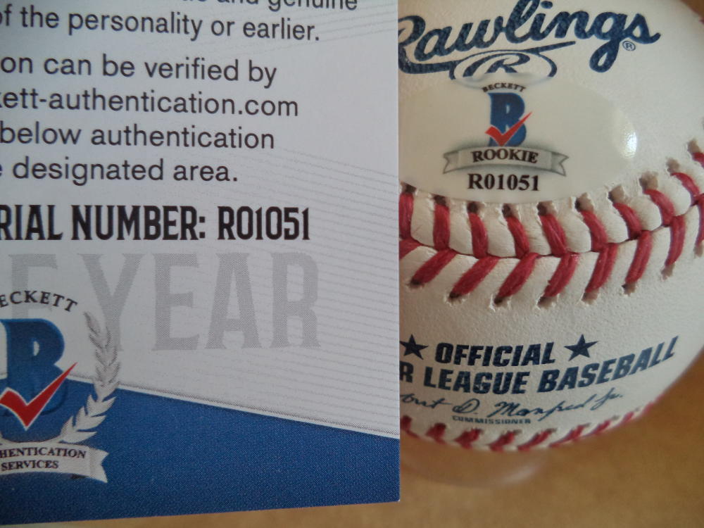 ADAM HASELEY PHILLIES  2017 1ST RD ROOKIE YEAR SIGNED BASEBALL BECKETT R01051