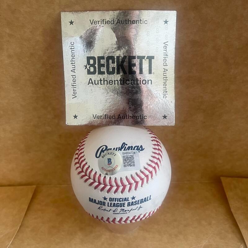 PACKY NAUGHTON CARDINALS SIGNED AUTOGRAPHED M.L. BASEBALL BAS AUTH