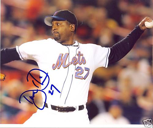 DARREN OLIVER NEW YORK METS SIGNED 8X10 PHOTO W/COA