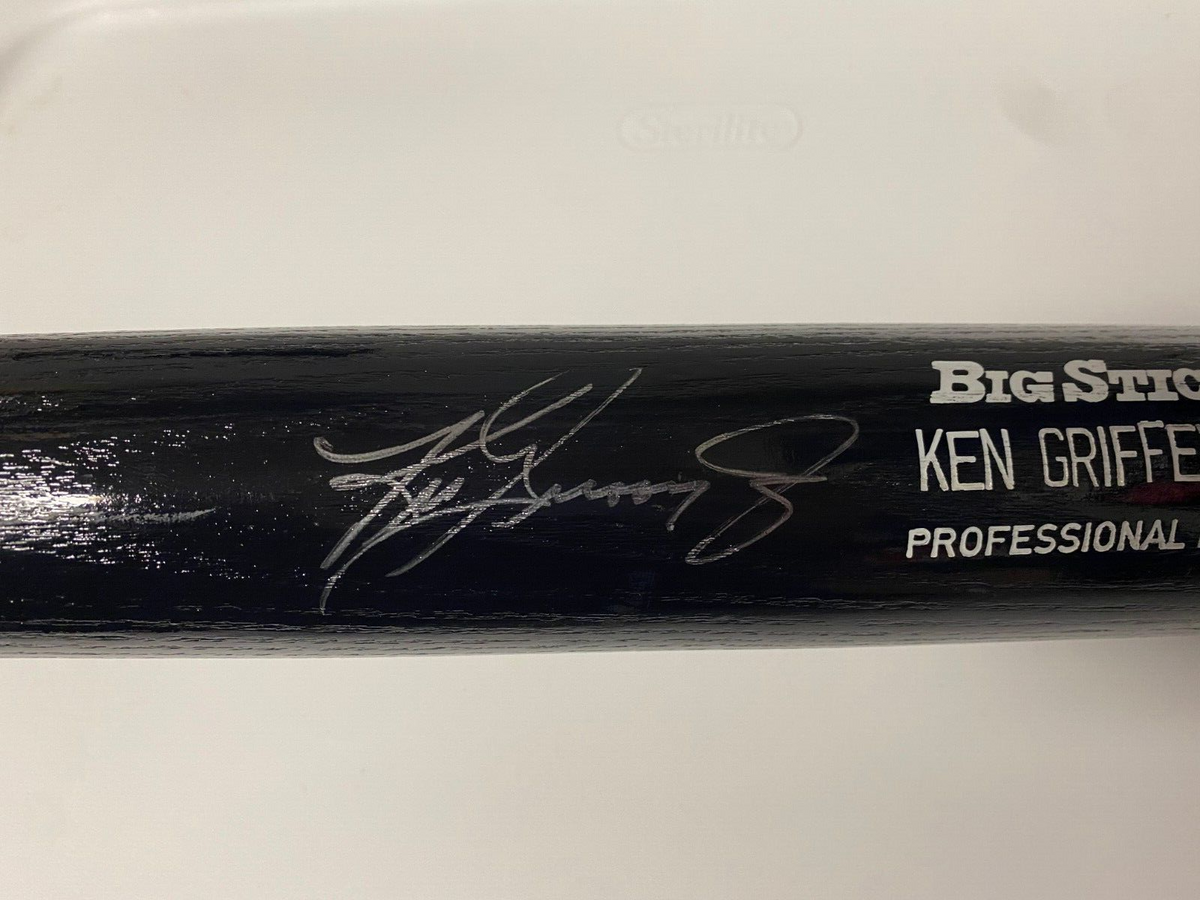 KEN GRIFFEY JR SEATTLE MARINERS SIGEND AUTOGRAPHED RAWLINGS BLACK BAT PSA