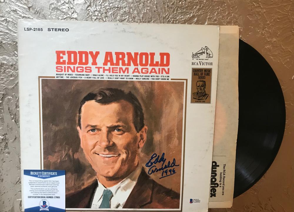 EDDY  ARNOLD   SINGS  THEM AGAIN  SIGNED   VINYL LP RECORD  BECKETT C76601