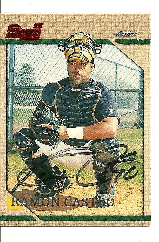 RAMON CASTRO HOUSTON ASTROS SIGNED AUTO 1996 BOWMAN CARD #115 W/COA