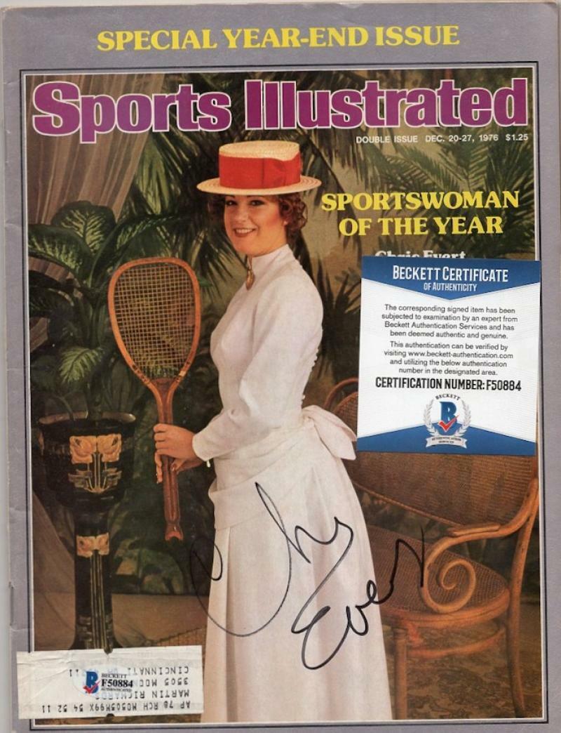 CHRIS EVERT SIGNED SAME SPORTS F508WOMAN OF YEAR BECKETT F50884