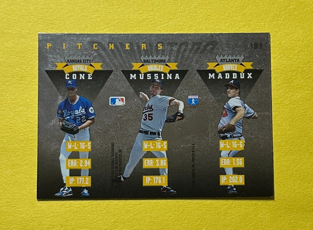 1995 DONRUSS DOMINATORS CONE MUSSINA MADDUX #9