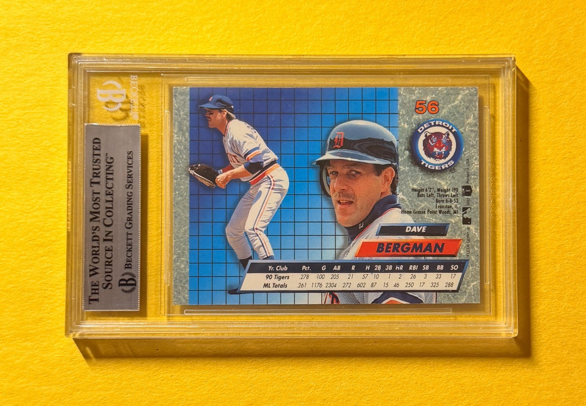 1992 ULTRA DAVE BERGMAN #56 SIGNED AUTO CARD BECKETT AUTHENTIC TIGERS