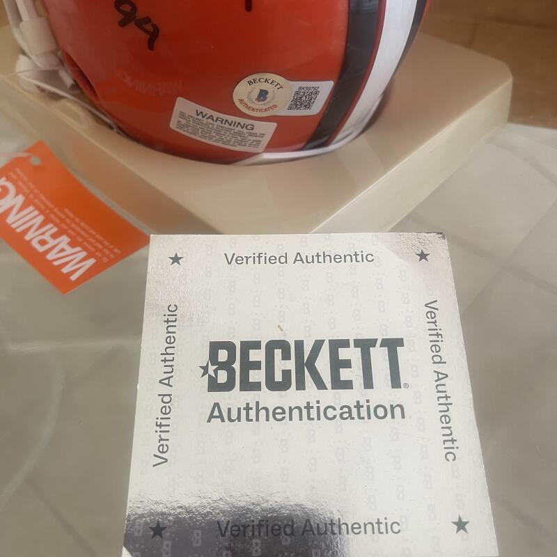 LEROY KELLY BROWNS #44 HOF 99 SIGNED AUTO MINI HELMET BECKETT AUTH
