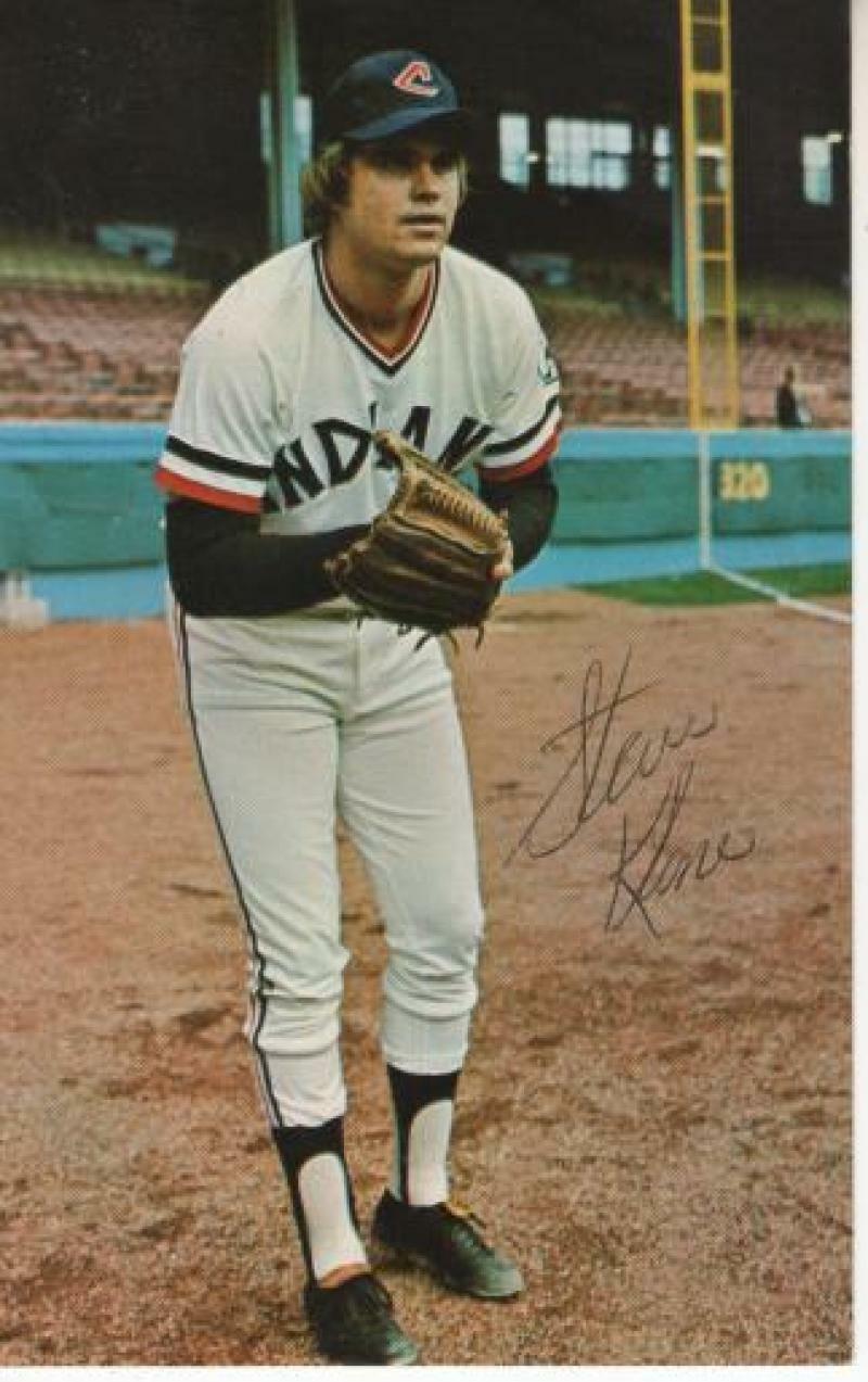 STEVE KLINE CLEVELAND INDIANS SIGNED AUTOGRAPHED 3X5 POSTCARD W/ COA