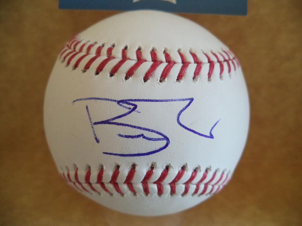 BRAD PEACOCK HOUSTON ASTROS SIGNED AUTOGRAPHED M.L BASEBALL BECKETT D27729