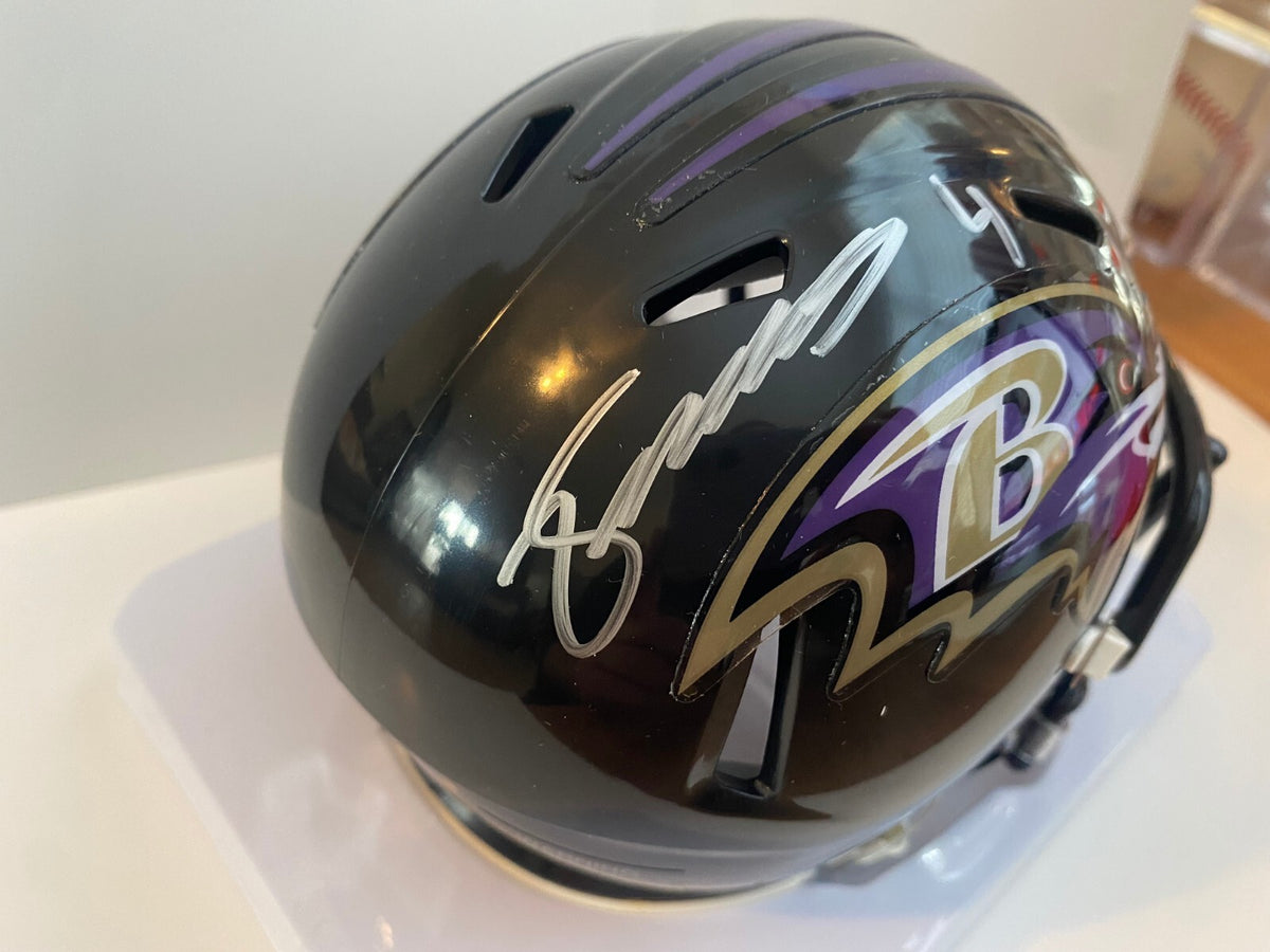 ZAY FLOWERS BALTIMORE RAVENS SIGNED AUTOGRAPHED RIDDELL MINI HELMET BECKETT