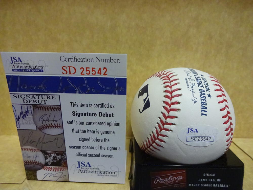 BRENDAN RODGERS COLORADO ROCKIES SIGNATURE DEBUT M.L. BASEBALL JSA SD25542