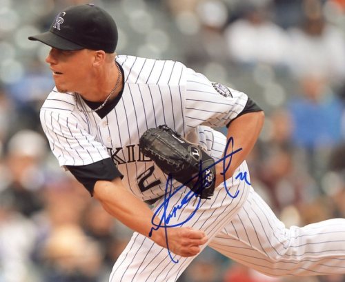 MATT LINDSTROM COLORADO ROCKIES SIGNED 8X10 PHOTO W/COA