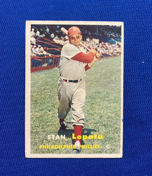 1957 TOPPS STAN LOPATA PHILADELPHIA PHILLIES #119 CARD VINTAGE SET-BREAK