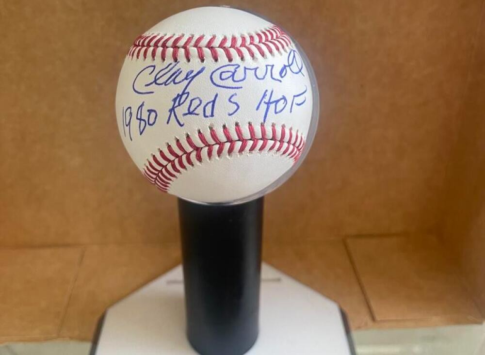 CLAY CARROLL REDS 75 WS CHAMPS SIGNED AUTOGRAPHED M.L. BASEBALL JSA AUTH 