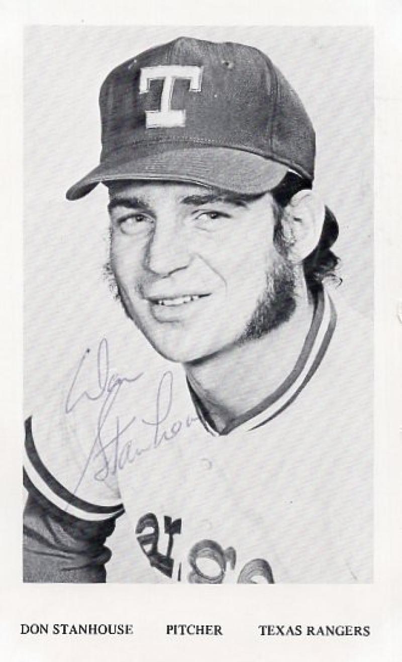 DON STANHOUSE  TEXAS RANGERS SIGNED ORIGINAL 3X5 POST CARD W/ COA