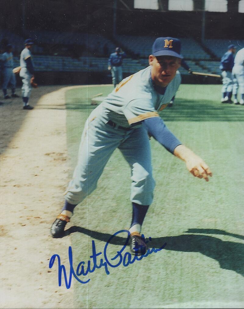 MARTY PATTIN  MILWAUKEE BREWERS SIGNED AUTOGRAPHED 8X10 PHOTO W/ COA