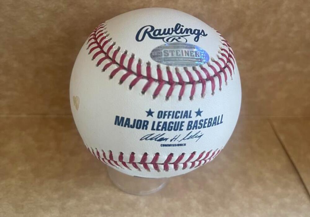 DUSTIN PEDROIA RED SOX SIGNED AUTO M.L. BASEBALL STEINER AUTH