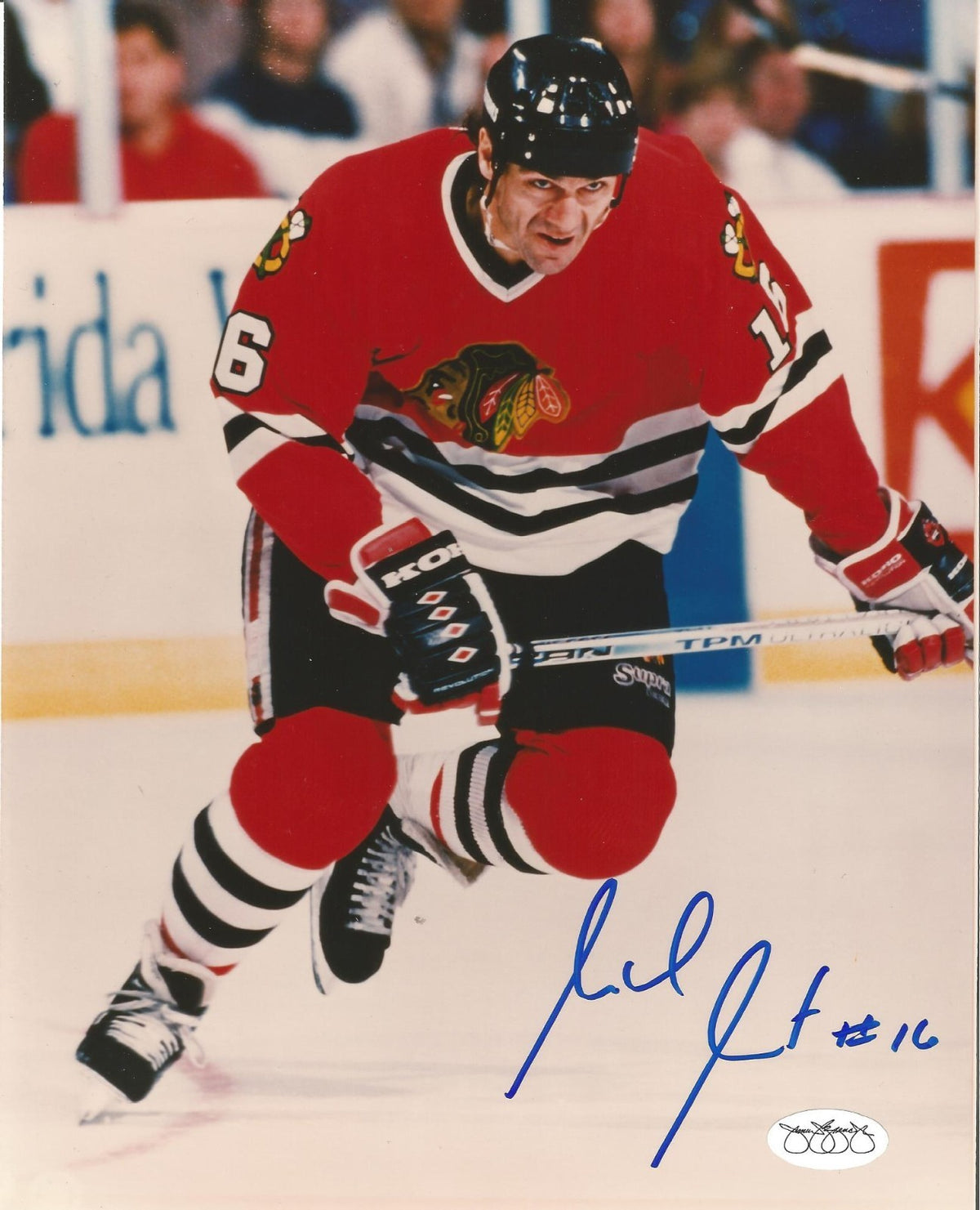 MICHEL GOULET #16 CHICAGO BLACK HAWKS AUTOGRAPHED SIGNED 8X10 PHOTO JSA SOA 