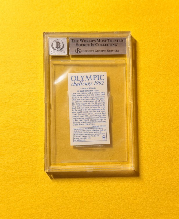 1992 OLYMPIC CHALLENGE BOB BEAMON #13 SIGNED AUTO CARD BECKETT 10 AUTHENTIC